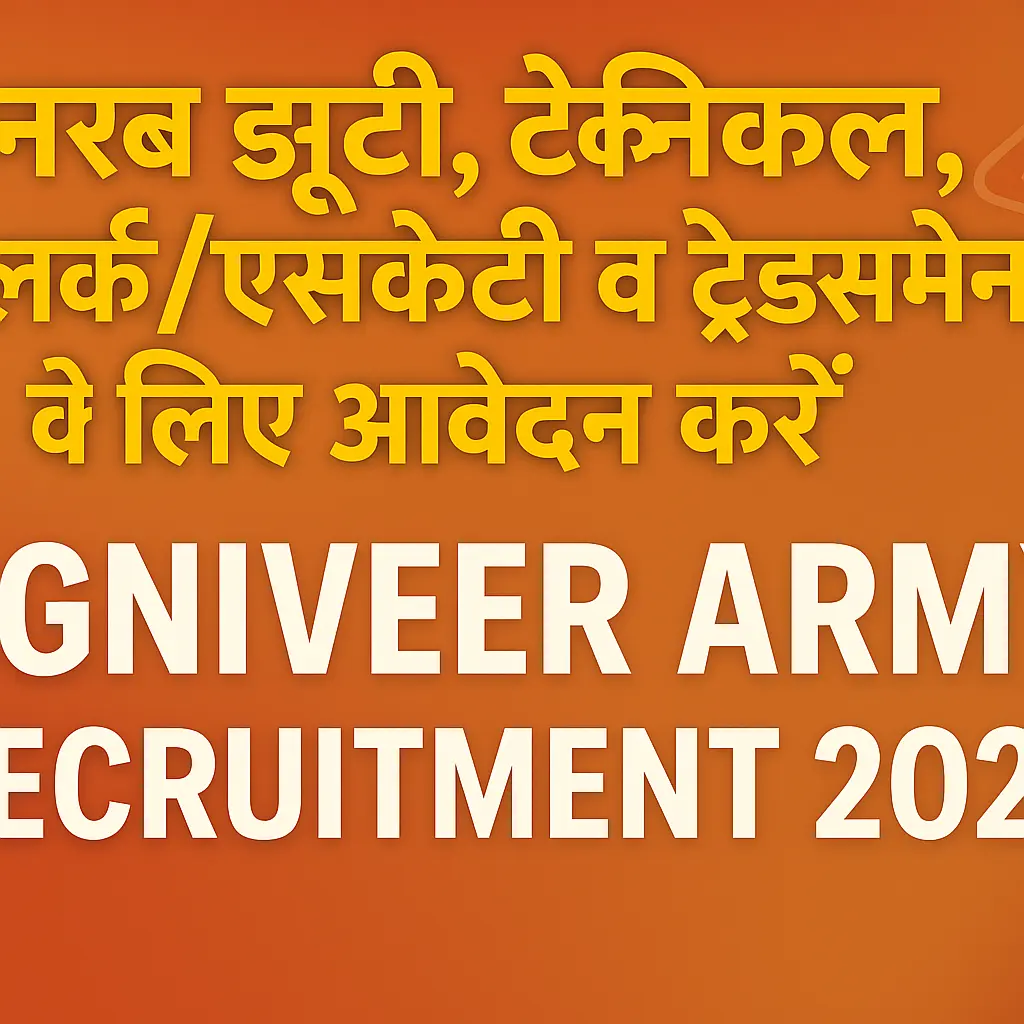 Agniveer Army Recruitment 2025 | Agniveer Army भर्ती 2025